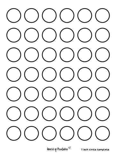 100 Circles Printable, 1 Inch Circle Template Free Printable, Circle Template Free Printable, Circles Curriculum, Saving Template, Bunny Ears Template, Circle Stencil, Royal Icing Templates, Printable Circles