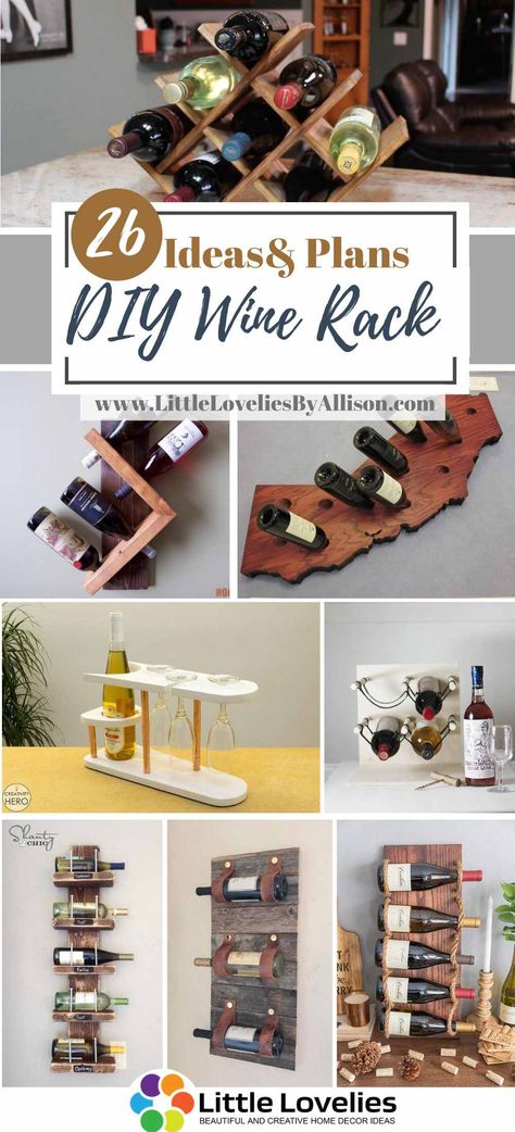 I included links that will teach you how to make all the wine racks listed in this article. Diy Wine Rack Projects Wood, Wine Wall Display Diy, Diy Wine Racks Ideas, Diy Wood Wine Bottle Holder, Diy Wine Rack Wall, Wine Holder Diy, Diy Wine Rack Projects, Wine Wall Display, Wine Rack Projects