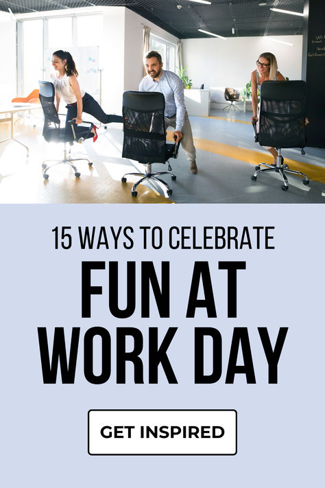 National Fun at Work Day is just around the corner, hitting the calendar on January 26, 2024. It’s not just another day; it’s an opportunity for companies to boost employee morale and foster a positive company culture. However, picking the right ways to celebrate at your office can be tricky. That’s why we’ve put together this list of 15 ideas to celebrate National Fun at Work Day. Celebrate Employees Staff Appreciation, Fun Things To Do In The Office, Fun Days At Work Ideas, Monthly Office Staff Events, Theme Days At Work Ideas Fun, Office Culture Committee Ideas, Fun Ideas For Workplace, Themed Work Days, Fun At Work Ideas Offices