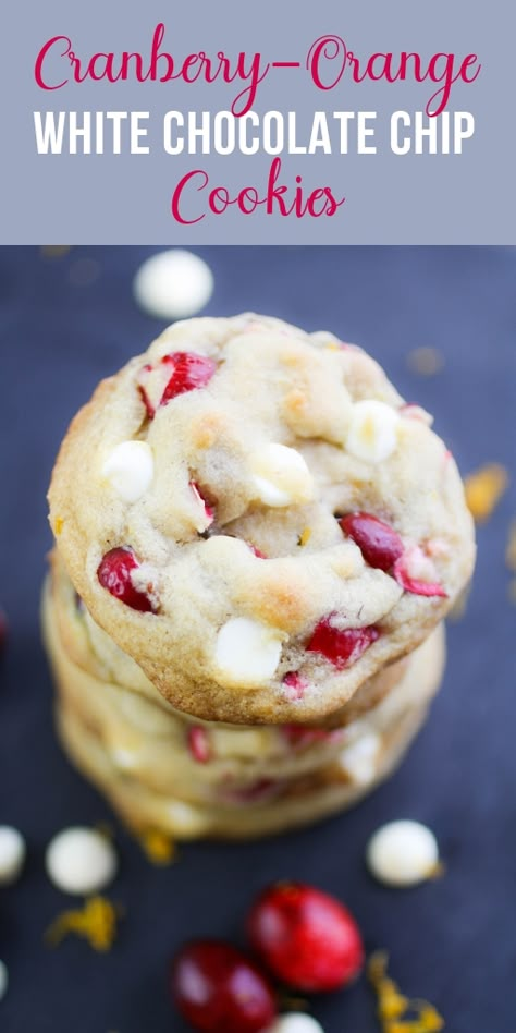 Cranberry Orange White Chocolate Cookies, Cranberry White Chocolate Chip Cookies, Cranberry Orange Cookies, Cranberry White Chocolate, Raspberry Cookies, Orange Cookies, White Choc, Orange Cranberry, White Chocolate Chip