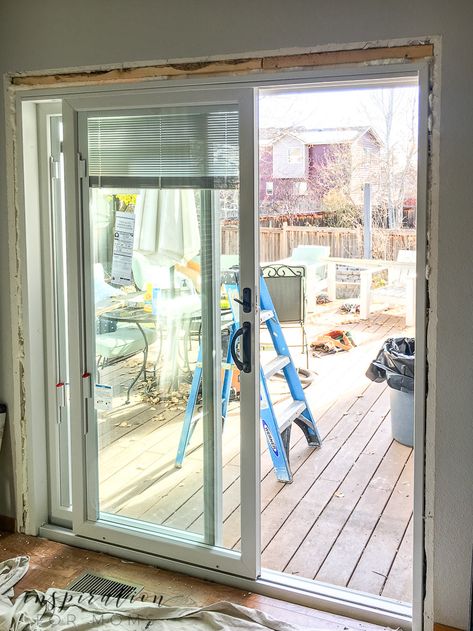 Discover why our home desperately needed new patio doors and the three amazing benefits of updating a patio door in your home. Patio Door Trim Ideas, Drapes For Patio Doors Sliders, Replacing Sliding Door With French Doors, French Doors Patio With Screens, Kitchen With Sliding Doors To Patio, Bedroom With Patio Doors, Patio Door Trim, Back Patio Door Ideas, Patio Door Replacement Ideas