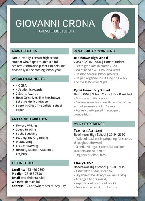 Cv For Students, Blank Resume Template, Cv Template Student, Finance Resume, Minimalist Resume Design, Professional Cv Design, Academic Cv, High School Resume Template, Professional Resume Format