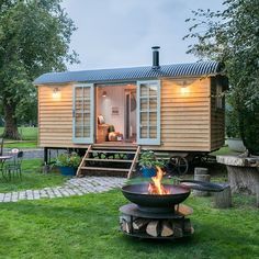 Copper Worktop, Blackdown Shepherd Huts, Garden Huts, Brushed Nickel Shower, Shepherd Hut, Shepherd Huts, Hut House, Build A Shed, Tiny House Inspiration