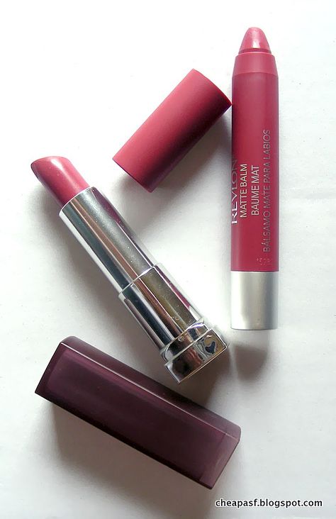 Revlon Matte Balm in Sultry vs. Maybelline Creamy Matte Lipstick in Touch of Spice Charlotte Tilbury Lipstick Swatches, Charlotte Tilbury Lipstick Swatch, Maybelline Creamy Matte Lipstick, Revlon Matte Balm, Lipstick Guide, Kiss Proof Lipstick, Revlon Matte, Traveling Fashion, Too Faced Lipstick