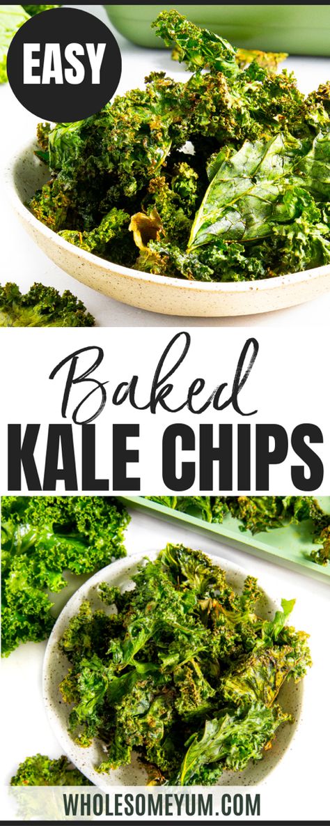 Kale Chips Recipe Kale Chips Recipe Oven, Kale Chips Oven, Healthy Kale Chips, Kale Chips Recipe Baked, Roasted Kale Chips, Whole Food Snacks, Keto Veggie Recipes, Homemade Kale Chips, Baked Kale Chips