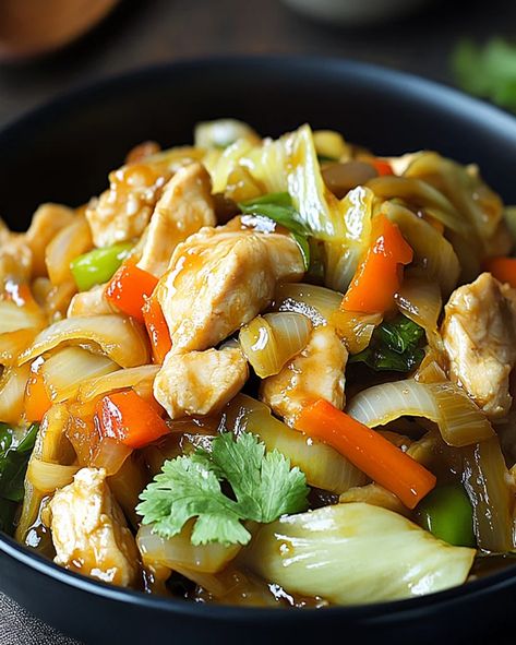 Chinese Chicken Cabbage Stir Fry – Easy, Healthy Recipe Chinese Chicken Cabbage Stir Fry Healthy, Chinese Chicken And Vegetables Recipes, Chinese Chicken Stir Fry Recipes, Chinese Chicken Cabbage Stirfry, Chinese Cabbage And Chicken Stir Fry, Stir Fry Chicken And Vegetables, Chinese Chicken Cabbage Stir Fry Recipes, Cabbage Chicken Recipes, Chinese Chicken Cabbage Stir Fry