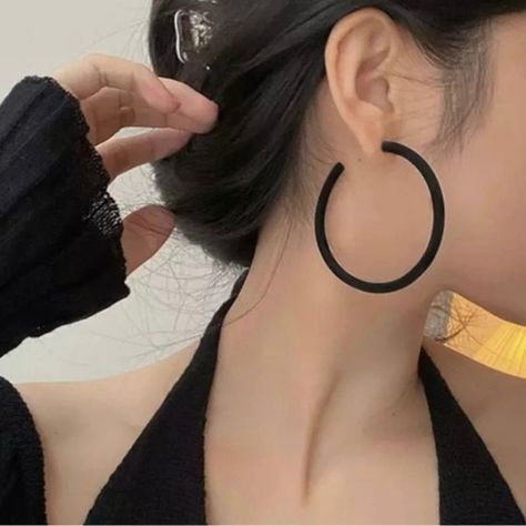 Earrings FREE Oversized Black Hoop Earrings Tomboy Earrings, Black Hoop Earrings, Rhinestone Ear Cuff, Oversized Hoop Earrings, Black Hoops Earrings, Purple Wrap, Traditional Earrings, Elegant Baby, Rainbow Earrings