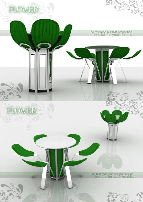 Flower Bloom conceptual furniture design by Fatih Can Sarıöz, an industrial product designer from Istanbul, Turkey Biomimicry Design, Bionic Design, Smart Furniture, Funky Furniture, Design Del Prodotto, Creative Furniture, Conceptual Design, Space Saving Furniture, Design Living Room