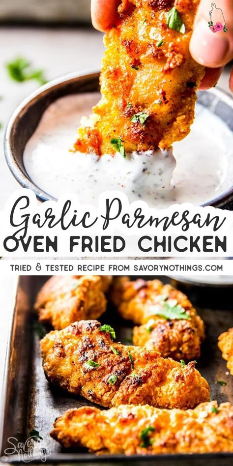 Oven Fried Chicken Recipes, Crispy Oven Fried Chicken, Chicken Breast Recipes Baked, Chicken For Dinner, Oven Fried Chicken, Fried Chicken Recipe, Oven Fried, Fried Chicken Recipes, White Chicken