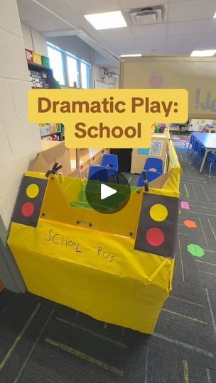 🚌✨ Welcome aboard our Dramatic Play Center, now set up as a delightful school! In this video, | 🚌✨ Welcome aboard our Dramatic Play Center, now set up as a delightful school! In this video, I take you on a tour of our imaginative classroom setup... | By Preschool Vibes | My dramatic play has turned
into a school. We are in a transportation theme right now
and my students love pretending to play school so this was the
perfect setup. My students went and got their backpacks today
to ride the bus. I had a little girl that was the teacher today
and she's really good at seeing the months of the year and she
had all of our students singing along with her. I added books
that we are really good at retelling since we've read them
so many times. We have letter and number cards as well as
whiteboar Cardboard School Bus, Transportation Dramatic Play, Dramatic Play Area Preschool, Dramatic Play Centers Preschool, Preschool Vibes, School Year Themes, Preschool Classroom Setup, Transportation Theme Preschool, Dramatic Play Themes