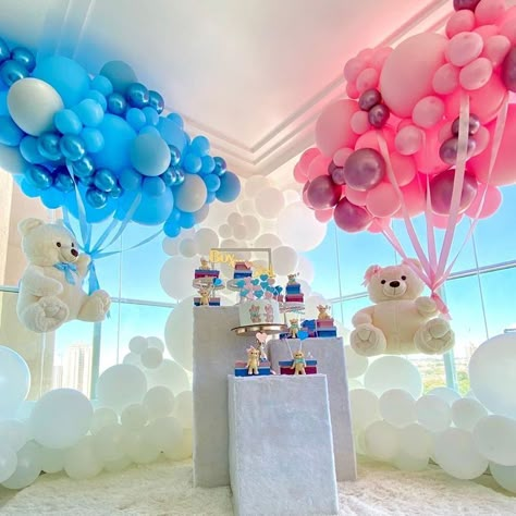 Bos Baby, Gender Reveal Baby Shower Themes, Baby Gender Reveal Party Decorations, Baby Shower Balloon Decorations, Pregnancy Gender Reveal, Idee Babyshower, Gender Reveal Party Theme, Gender Reveal Themes, Baby Shower Deco