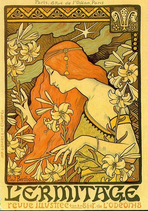 Vintage French Posters, Illustration Art Nouveau, Alphonse Mucha Art, Geeky Art, Woman With Flowers, Mucha Art, Art Nouveau Illustration, Art Nouveau Poster, French Poster