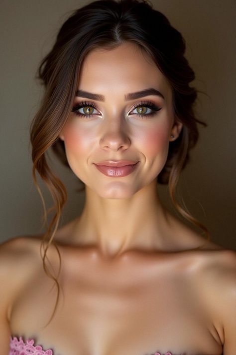 Bridal Makeup For Brown Eyes Brunettes, Bridesmaid Makeup Blue Eyes, Human Sketching, Brown Eyes And Brown Hair, Bridal Makeup For Brown Eyes, Makeup Blue Eyes, Real Bridesmaids, Kimberly Williams, Blue Eyes Pop