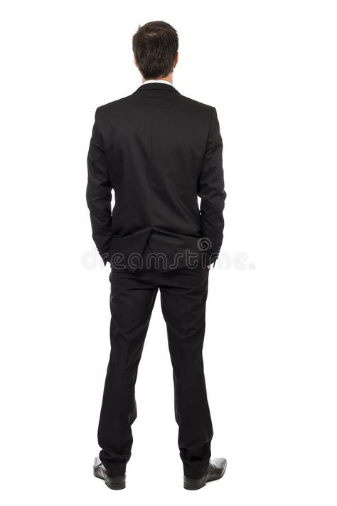 Full body portrait of young businessman, back view. With hands in pocket isolate , #spon, #young, #businessman, #portrait, #Full, #body #ad Man Back View Reference, Full Body Back View Reference, Man Back View Drawing, Man Standing Back View, Man Full Body Pose, Pose Reference Back View, Back View Drawing Reference, Bbg Poses, Hands In Pockets Pose