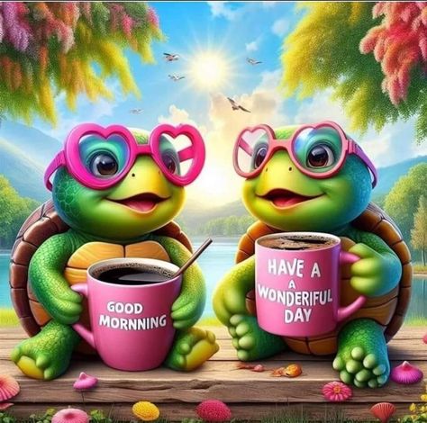 Good Morning Turtle, Funny Good Morning Greetings, Turtle Quotes, Cute Picture Quotes, Funny Good Morning Messages, Good Morning Gift, Happy Memes, Happy Day Quotes, Good Morning Happy Monday