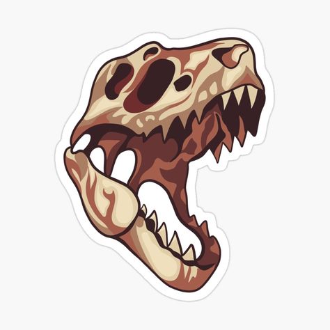 Get my art printed on awesome products. Support me at Redbubble #RBandME: https://www.redbubble.com/i/sticker/Dinosaur-skull-by-Holailustra/112166965.EJUG5?asc=u Laptop Stickers Ideas, Men Stickers, Dino Stickers, Stickers Dinosaur, Stickers To Print, Dinosaur Skull, Dino Park, Dinosaur Stickers, Skull Sticker