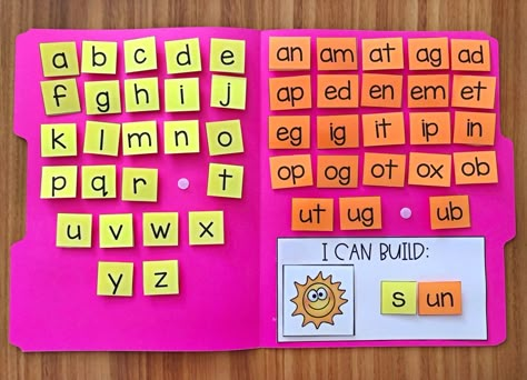 Word Building Activities, Word Family Activities, Cvc Words Kindergarten, Cvc Word Activities, English Phonics, Cvc Word, Word Building, Word Family, Homeschool Classroom