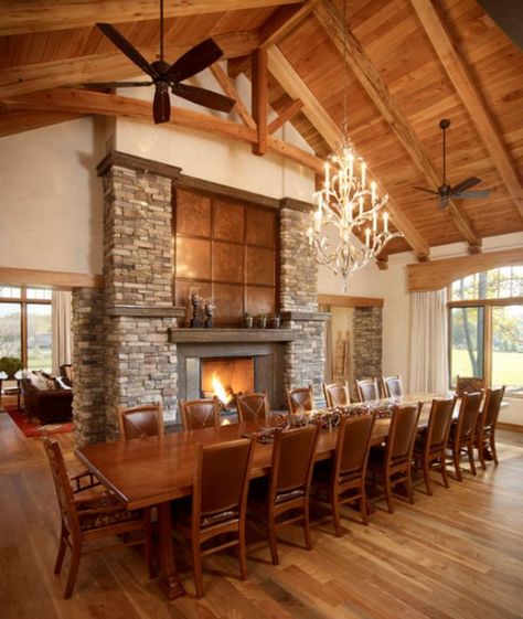 i love the long table by the fire place Big Dining Room Tables, Long Dining Room Tables, Long Narrow Living Room, Large Dining Room Table, Kitchen Dining Room Combo, Narrow Living Room, Dining Room Contemporary, Long Dining Table, Traditional Dining Room