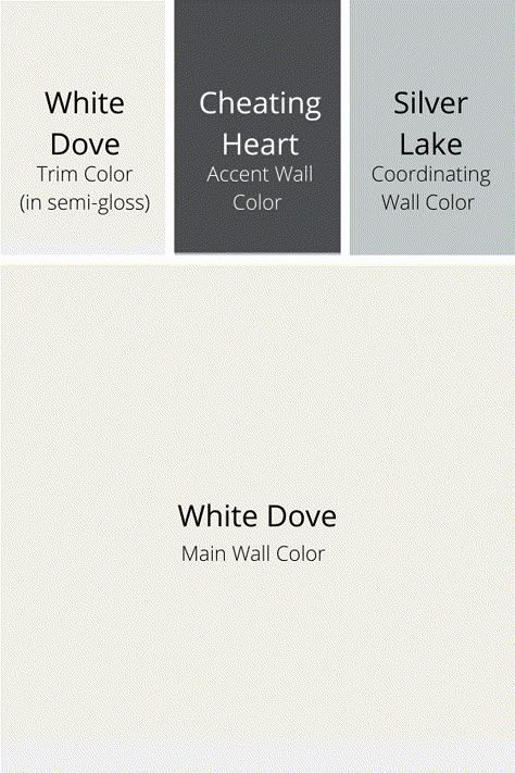 Touch Of Gray Benjamin Moore, Cheating Hearts Benjamin Moore, Silvery Moon Benjamin Moore, White Dove Benjamin Moore Vs Alabaster, Cheating Heart Coordinating Colors, White Dove Basement Walls, White Dove Color Scheme, Cheating Heart Paint Color, Benjamin Moore White Dove Color Palette