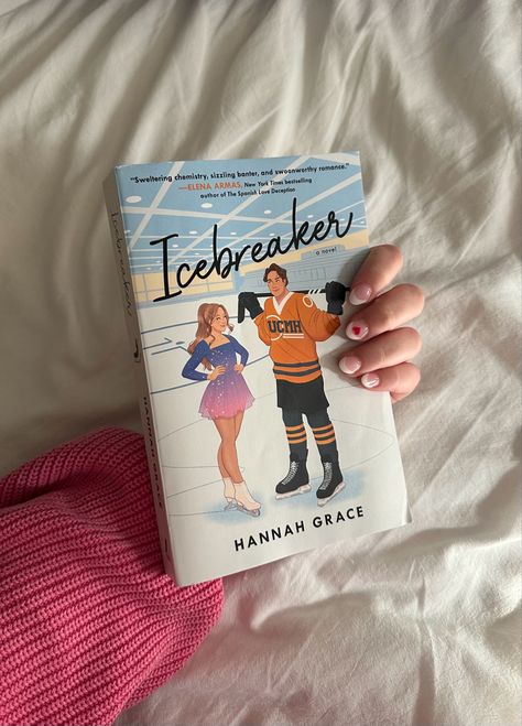 Pink sweater and heart nails, holding “Icebreaker” by Hannah Grace. Romcom Books, Hannah Grace, Fiction Books Worth Reading, Fantasy Books To Read, Unread Books, Recommended Books To Read, Inspirational Books To Read, Top Books To Read, Book Nerd Problems