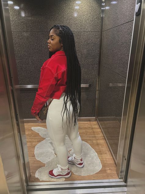 #jordan11 #cherry #fashiontrend #tiktok #tiktokmakeup Red 12s Outfit, Red Sweater Outfit Black Women, Red And White 12s Outfit, Cherry 12s Outfit Men, Cute Outfits With Jordan Ones, Cherry 11s Outfit Black Women, Cherry Jordan 11 Outfit Women, Red Jordan 11 Outfit Women, Jordan Cherry 11 Outfits