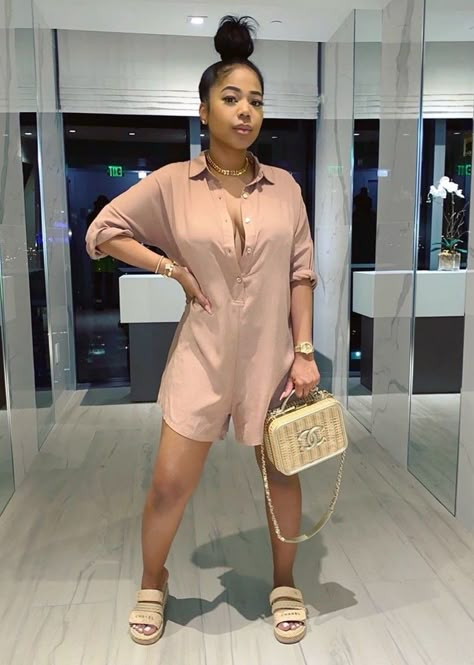 Mina Monroe, Monroe Outfits, Loose Romper, Elegant Rompers, Fashion Sweaters, Popular Dresses, Turndown Collar, Dope Outfits, Fashion Killa