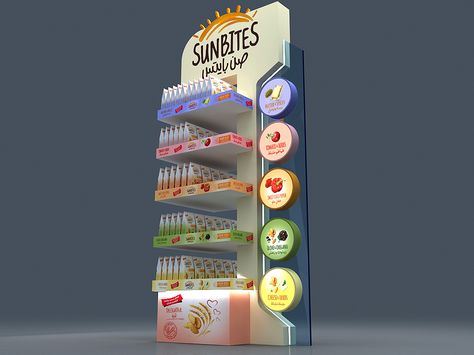 SUNBITES & FORNO on Behance Display Stand Design Ideas, Visual Marketing Display, Stand Display Design, Point Of Purchase Display, Display Shelf Design, Pos Design, Modular Display, Retail Design Display, Packaging Design Trends