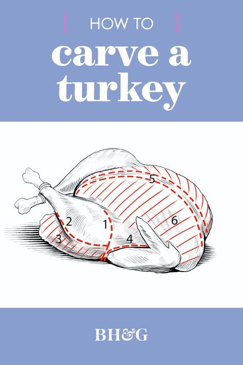 Our step-by-step instructions will show you how to carve a turkey perfectly. We’ll show you how to carve a turkey including helpful tips and easy-to-follow diagrams. #howtocarveaturkey #howtoserveturkey #thanksgiving #howtocutawholeturkey #bhg How To Carve A Turkey Easy, Carving A Turkey How To, Carving Turkey How To, Carve Turkey How To, How To Carve Turkey, How To Carve A Turkey Video, How To Carve A Turkey, Carve Turkey, Roast Turkey Recipes Thanksgiving