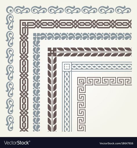 Art Deco Bullet Journal, Motif Design Pattern, Calligraphy Borders, Ornamental Border, Islamic Patterns, Islamic Art Pattern, Cross Stitch Borders, Decorative Borders, Islamic Design