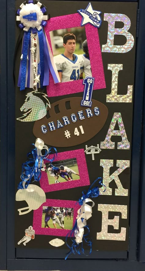 Senior Locker Decorations Ideas Football Players, Decorating Lockers For Sports, Homecoming Locker Decorations Football, Senior Locker Decorations, Homecoming Locker Decorations, Locker Decorations For Sports, Sports Locker Decorations, Football Locker Signs, Basketball Locker Decorations