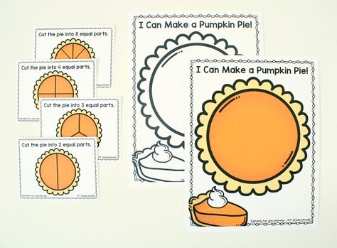 Free Pumpkin Pie Fraction Printable Contents Thanksgiving Fractions, Pie Fractions, Thanksgiving Preschool Theme, Activities With Preschoolers, Pumpkin Dough, Pumpkin Craft Ideas, Homeschool Thanksgiving, 1st Grade Crafts, Thanksgiving Activities Preschool