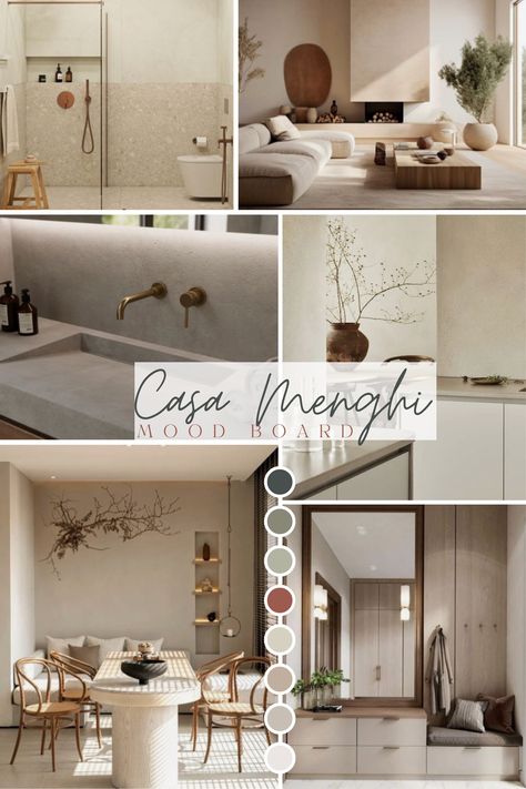 Mood board for a Mediterranean villa renovation. L Shape Wardrobe, Mediterranean Mood Board, Villa Mood Board, Mediterranean Boho, Villa Renovation, Vision Board Collage, Villa Project, Mediterranean Interior, Villa Style