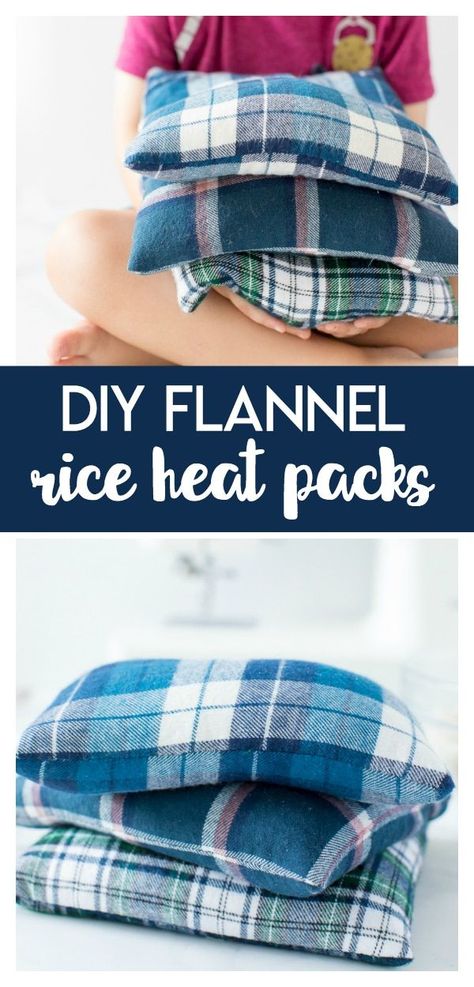 DIY Flannel Rice Heat Packs are easy to make, uses simple supplies, and make great gifts for those feeling under the weather. #diy #heatingpad #giftideas #diyfun Diy Rice Heating Pad, Diy Rice Bags, Rice Heating Bags, Rice Bag Heating Pad, Diy Heat Pack, Homemade Heating Pad, Rice Heat Pack, Diy Heating Pad, Rice Heating Pad