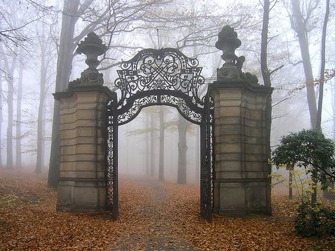 Poland, Lower Silesia, Wałbrzych, Castle Książ Wrought Iron Gates, Sculpture Metal, Iron Gates, Iron Gate, Haunted Places, Six Feet Under, Entrance Gates, Garden Gates, Graveyard