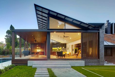 Simple Modern Roof Designs Modern Roof Design, Kensington House, Home Designs Exterior, Container Home Designs, Modern Shed, Shipping Container Home Designs, Container House Design, House Roof, Eco House