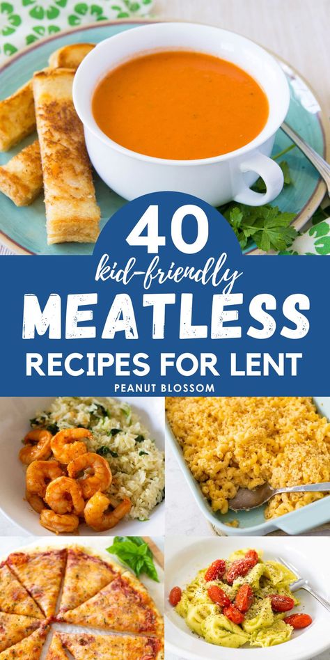 Get ready for the Friday fasting from meat during Lent with these kid-friendly meatless recipes for family dinner. Cheese pizza is always a favorite, but your Friday night dinners can be so much more delicious with these clever tips. Meatless Dinner Ideas For Kids, Meatless Recipes For Lent, Lenten Meals Meatless, Lent Friday Meals Dinners, Lent Meals Ideas Families, Friday Lent Dinner Ideas, Lent Friday Meals, Meals For Lent Fridays, Lent Recipes Meatless Meals