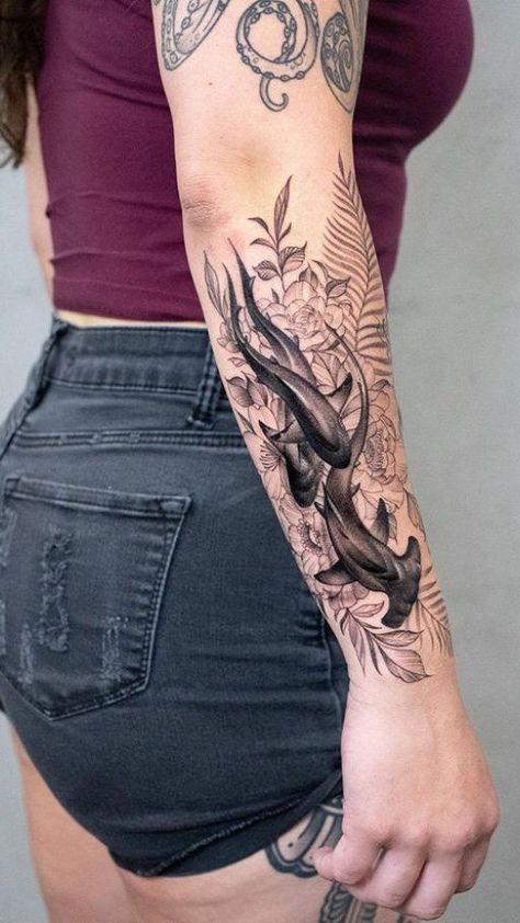 Dive into the deep with shark tattoo ideas. Explore designs that capture the strength and majesty of these fascinating ocean predators. Ocean Theme Tattoos, Shark Tattoo Ideas, Ocean Sleeve Tattoos, Nautical Tattoo Sleeve, Flower Spine Tattoos, Inner Arm Tattoo, Whale Tattoos, Shark Tattoo, Bear Tattoos