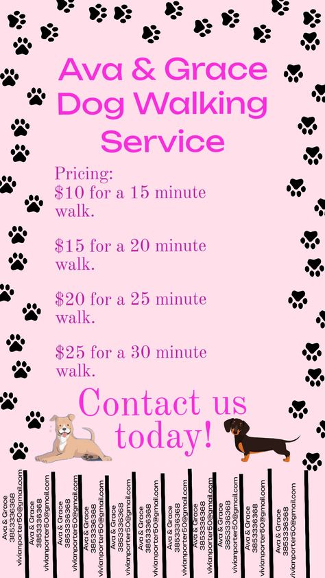 Our dog walking business Dog Walking Flyer Templates, Dog Walking Poster Ideas, Dog Walking Business Flyers, Dog Sitting Flyers, Dog Walking Flyer Ideas, Dog Walking Schedule, Dog Walking Poster, Dog Walking Business Names, Dog Walker Flyer