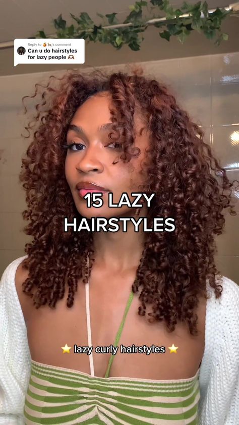 Curly Hairstyles Easy Lazy Girl, Lazy Hairstyles For Curly Hair, Lazy Curly Hairstyles, 3c 4a Hairstyles, Curly Heads, Curly Styles, Lazy Hairstyles, Lazy People, Lazy Girl