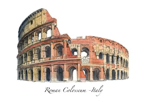 Colosseum Italy, Rome Italy Colosseum, Roman Colosseum, Rome Art, Architecture Drawing Sketchbooks, History Of Architecture, Travel Drawing, Architecture Drawing Art, Italy Art