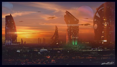 Fantasy Civilization, Advanced City, Futuristic Cities, Scifi City, City Project, Sci Fi Tech, Base Building, Sci Fi City, Cyberpunk City