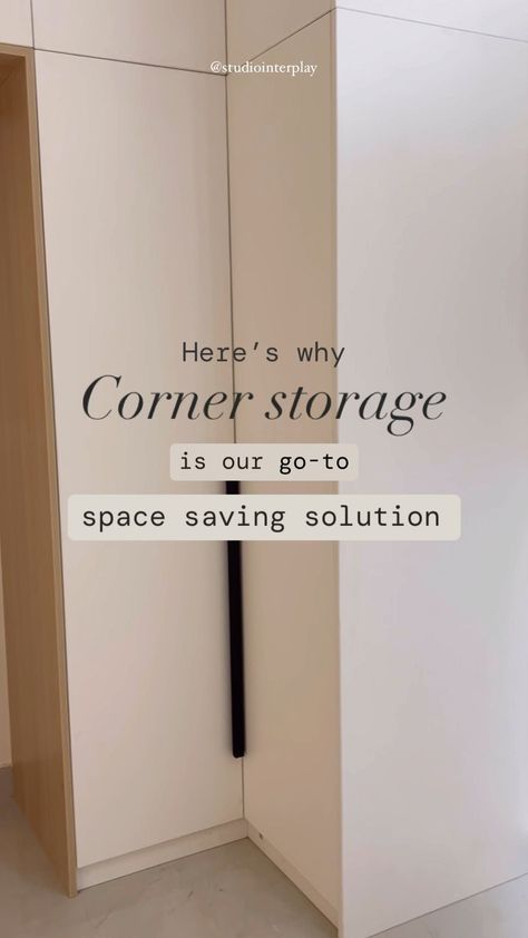 Studio Interplay | We love adding corner cabinets to maximize the available space in our projects. Here’s why you should go for corner storage⬇️… | Instagram Corner Hall Storage, Corner Cabinet Ideas Hallway, Corner Coat Closet Ideas, Corner Built In Storage, Corner Shoe Storage Ideas, Corner Coat And Shoe Storage, Hallway Corner Storage, Corner Hallway Storage, Hallway Corner Ideas