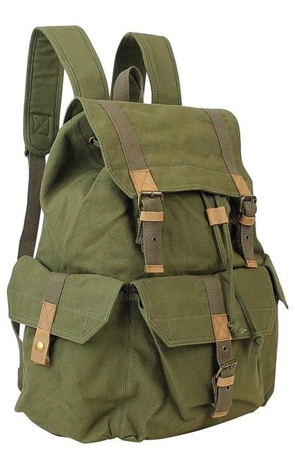 Green Canvas Backpack, Dimension 20, Zero Tolerance, Classic Backpack, Canvas Backpack, Cute Bags, Mode Vintage, Dream Clothes, Travel Backpack