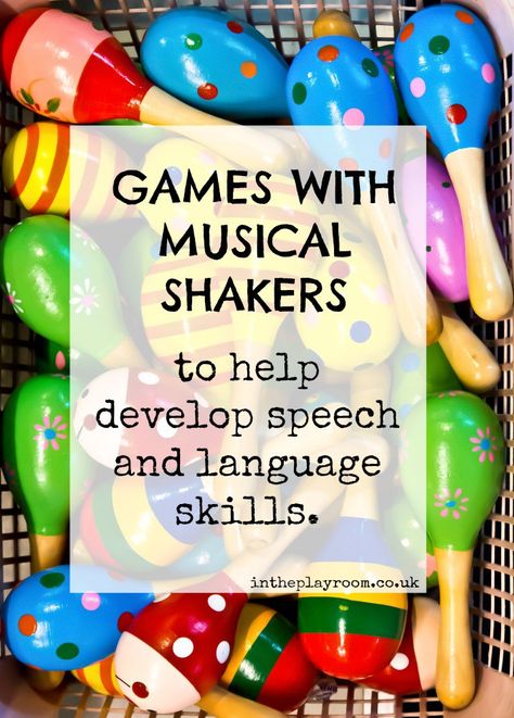 Games to play with musical shakers to help develop speech and language skills. Ideas for songs and games plus making your own DIY shakers and instruments with kids Early Childhood Music Activities, Art And Music Classroom Decor, Making Instruments Preschool, Teaching Music To Preschoolers, Montessori Music Activities, Music Activities For Toddlers, Kids Music Activities, Musical Shakers, Music Therapy Activities