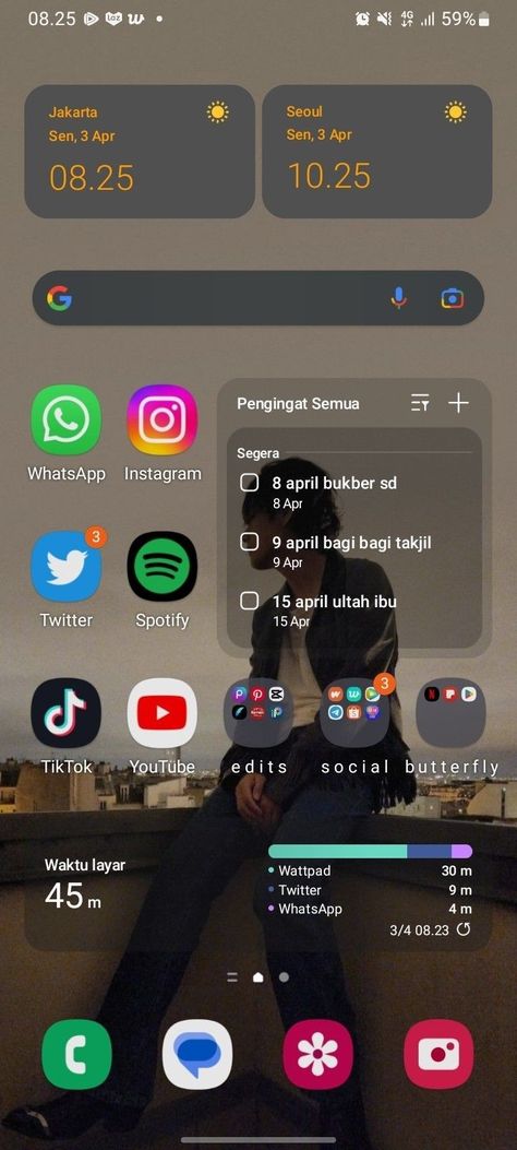 Samsung Homescreen Aesthetic, Aesthetic Wallpaper Samsung, Samsung Phone Layout, Wallpaper Relaxing, Samsung Organization, Samsung Homescreen Layout Ideas, Phone Obsession, Samsung Homescreen, Android Organization