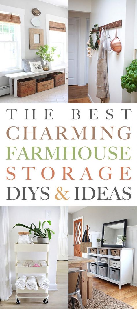 Farmhouse Storage DIYS and IDEAS are a hot commondity right now as our New Year begins. After you use the KonMari Method you can store yours pots and pans in style! Farmhouse Living Room Storage, Farmhouse Display Ideas, Farmhouse Storage Ideas, Painting On Furniture, Ikea Farmhouse, Farmhouse Guest Bedroom, Farmhouse Storage, Plants At Home, Cottage Market