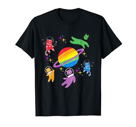 Gay Cats astronaut In Space Rainbow Pride Lgbtq Ally Girls T-Shirt Lgbtq Jokes, Space Rainbow, Lgbtq Support, Pride Fashion, Cat Astronaut, Lgbtq Ally, Astronaut In Space, Space Shirts, Astronauts In Space