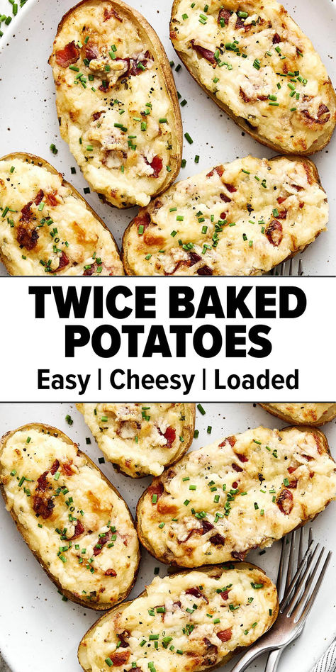 Twice baked potatoes recipe. Double Baked Smashed Potatoes, Twice Bakes Potato’s, Oven Baked Healthy Meals, Thanksgiving Dishes For Vegetarians, Baked Potato Seasoning Recipe, Double Baked Potatoes In The Oven, Twice Baked Potatoes For A Crowd, Easy Potatoes In Oven, Potato Based Recipes