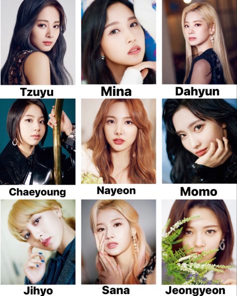 Twice Members Names, Twice Band, Twice Names, Bts Members Names, Kpop Names, Kpop Group Names, Twice Member, Twice Members, Twice Group