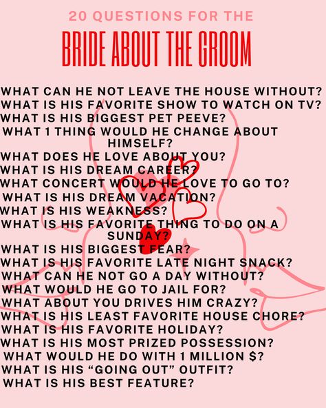 Bachelorette Party Quiz For Bride, Bachelorette Quiz The Groom, Bachelorette Party Tasks For Bride, Bride And Groom Bachelor Party Ideas, Bachelorette Party Games Groom Quiz, Combined Bachelor Bachelorette Party Games, Bachelorette Trivia Questions, Combined Bachelorette/bachelor Party Ideas, Ask The Groom Bachelorette Game